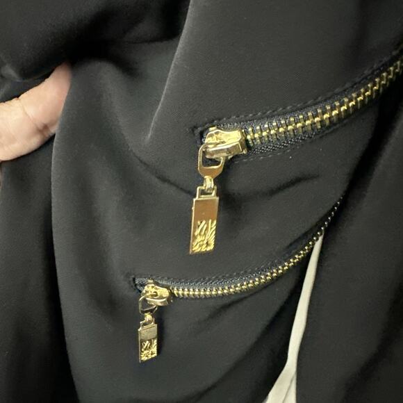 Anne Klein Asymmetrical Blazer with Double Zipper Black Size L - Picture 4 of 6